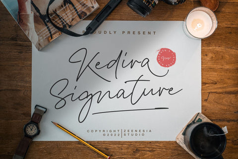 Kedira Signatre Font Zeenesia Std 