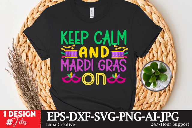 Keep Calm And Mardi Gras On SVG Cut File SVG Insomnia Std 