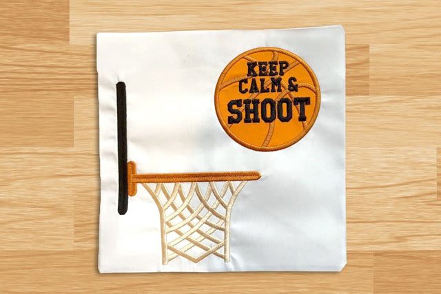 Keep Calm and Shoot Basketball Applique Embroidery Embroidery/Applique Designed by Geeks 