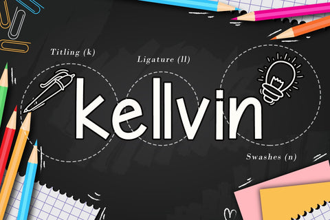 Kellvin - A School Display Font Font AEN Creative Store 