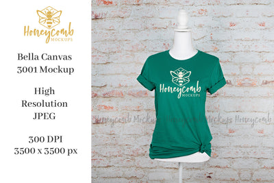 Kelly Green Bella Canvas 3001 Mockup, Mannequin Mockup, Christmas Mockup, Women's T-Shirt Mockup Mock Up Photo Honeycomb Mockups 
