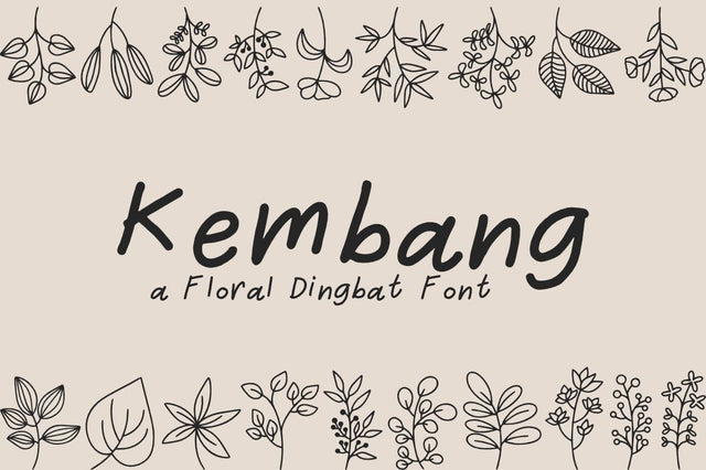 Kembang - Floral Dingbat Font Masyafi Studio 