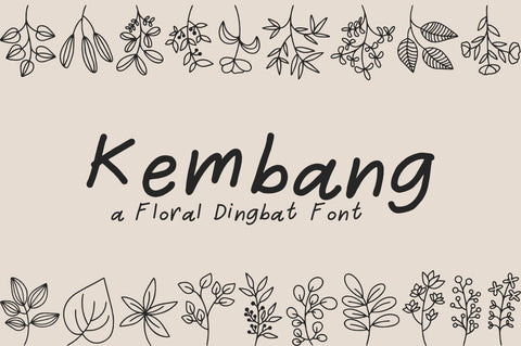 Kembang - Floral Dingbat Font Masyafi Studio 