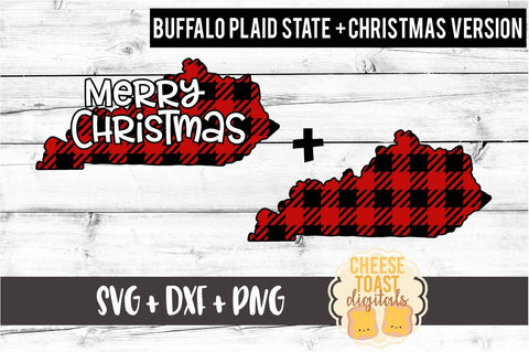 Kentucky - Buffalo Plaid State - SVG PNG DXF Cut Files SVG Cheese Toast Digitals 