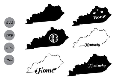 Kentucky Monogram| American States SVG Cut Files SVG CosmosFineArt 