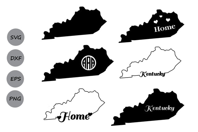 Kentucky Monogram| American States SVG Cut Files SVG CosmosFineArt 