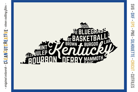 Kentucky State design - Word Art SVG cut file SVG CleanCutCreative 