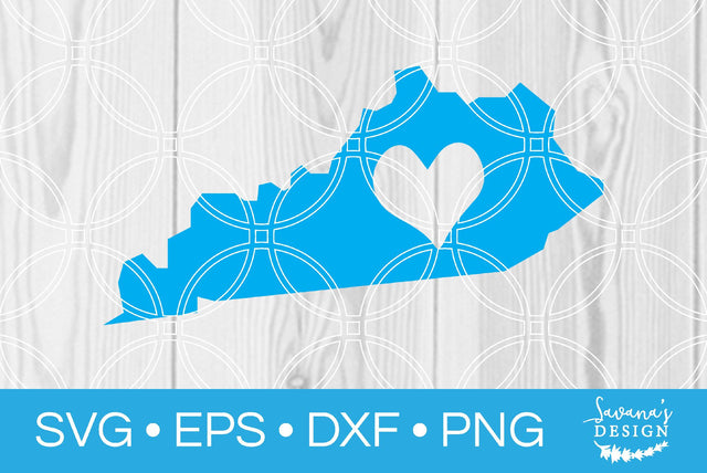 Kentucky State with Heart SVG SavanasDesign 