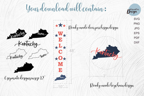 Kentucky SVG. Keychain and Door Porch sign Templates SVG Klava P 