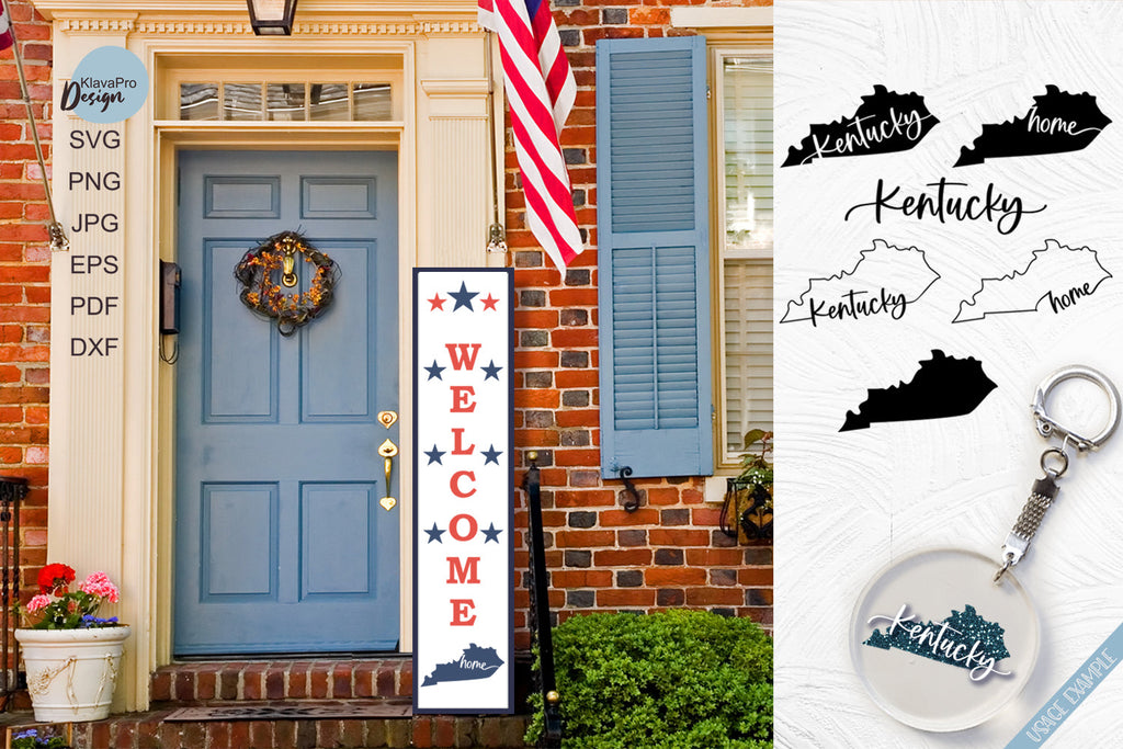 Kentucky SVG. Keychain and Door Porch sign Templates - So Fontsy