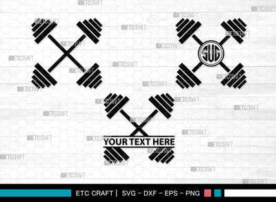 Kettlebell Monogram, Kettlebell Silhouette, Kettlebell SVG, Kettle Bell Svg, Barbell Svg, Dumbbell Svg, Fitness Svg, Gym Svg, SB00428 SVG ETC Craft 