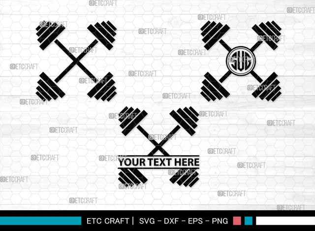 Kettlebell Monogram, Kettlebell Silhouette, Kettlebell SVG, Kettle Bell Svg, Barbell Svg, Dumbbell Svg, Fitness Svg, Gym Svg, SB00428 SVG ETC Craft 