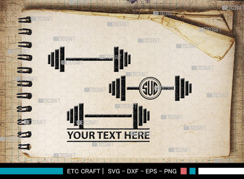 Kettlebell Monogram, Kettlebell Silhouette, Kettlebell SVG, Kettle Bell Svg, Barbell Svg, Dumbbell Svg, Fitness Svg, Gym Svg, SB00428 SVG ETC Craft 