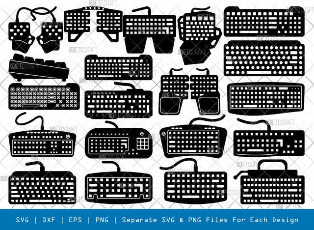 Key Board Silhouette, Key Board SVG, Computer Keyboard Svg, Keys svg, Keyboard Svg, Key Board Bundle, SB00953 SVG ETC Craft 