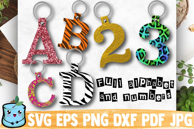 Key Chain Holders | Key Fob Letters and Numbers SVG MintyMarshmallows 