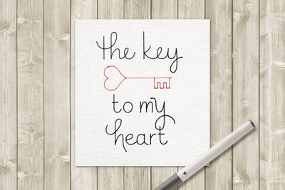 Key to my Heart SKETCH Single Line Drawing SVG SVG Designed by Geeks 