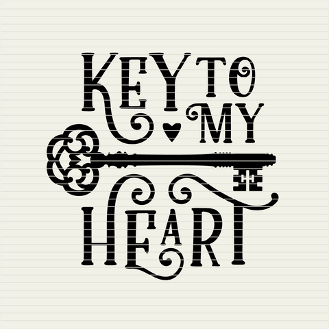 Key to my Heart - Valentine's Day Love design with Vintage Key - SVG craft file SVG CleanCutCreative 