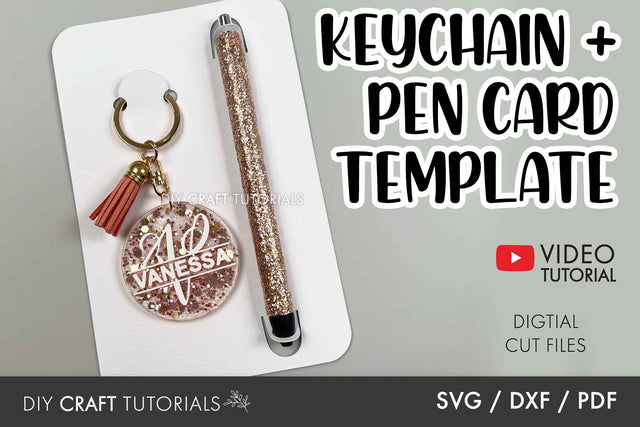 Keychain and Pen Card SVG SVG DIY Craft Tutorials 