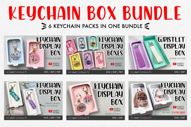 KEYCHAIN BOX SVG BUNDLE SVG DIY Craft Tutorials 