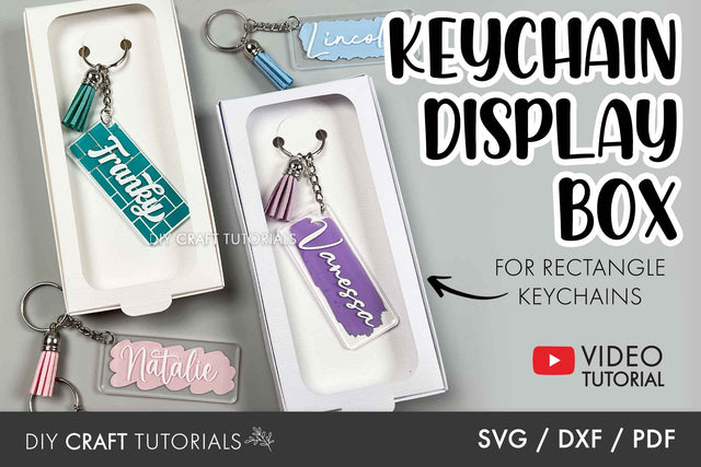 KEYCHAIN BOX TEMPLATE - RECTANGLE KEYCHAINS SVG DIY Craft Tutorials 