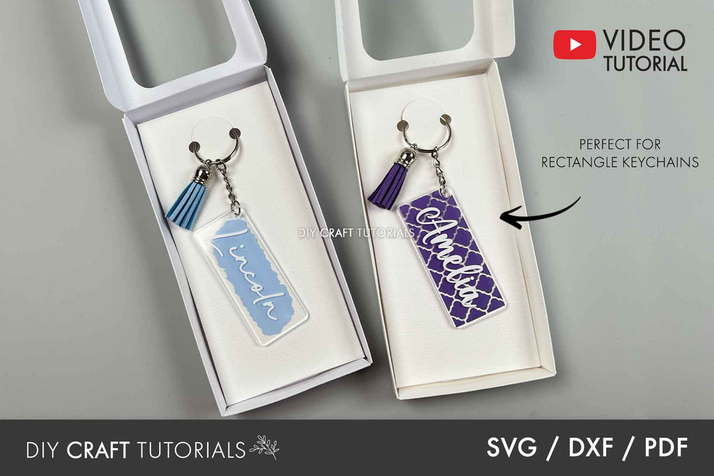 KEYCHAIN BOX TEMPLATE - RECTANGLE KEYCHAINS - So Fontsy