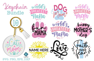 Keychain Bundle SVG, Keychain Design SVG SVG Crazy Craft 