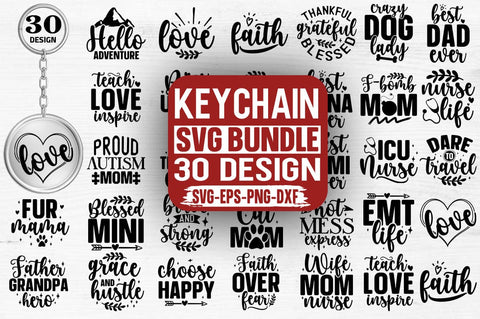 Keychain Bundle SVG, Keychain SVG Quotes SVG Svgcraft 