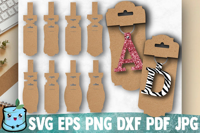 Keychain Card Holders - Key Fob Display Cards SVG MintyMarshmallows 