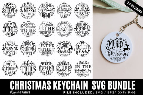 Keychain Christmas SVG Bundle SVG Regulrcrative 