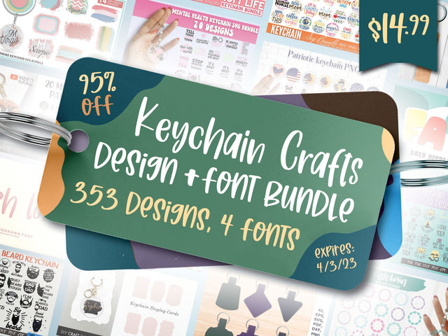 Keychain Crafts Design + Font Bundle Bundle So Fontsy Design Shop 