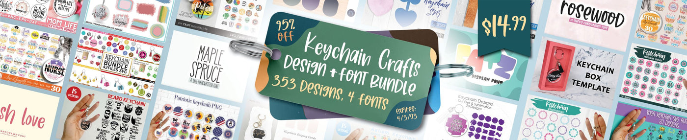 Keychain Crafts Design + Font Bundle