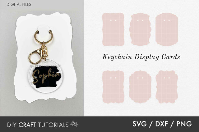 Keychain Display Card SVG Bundle - Set 6 SVG DIY Craft Tutorials 
