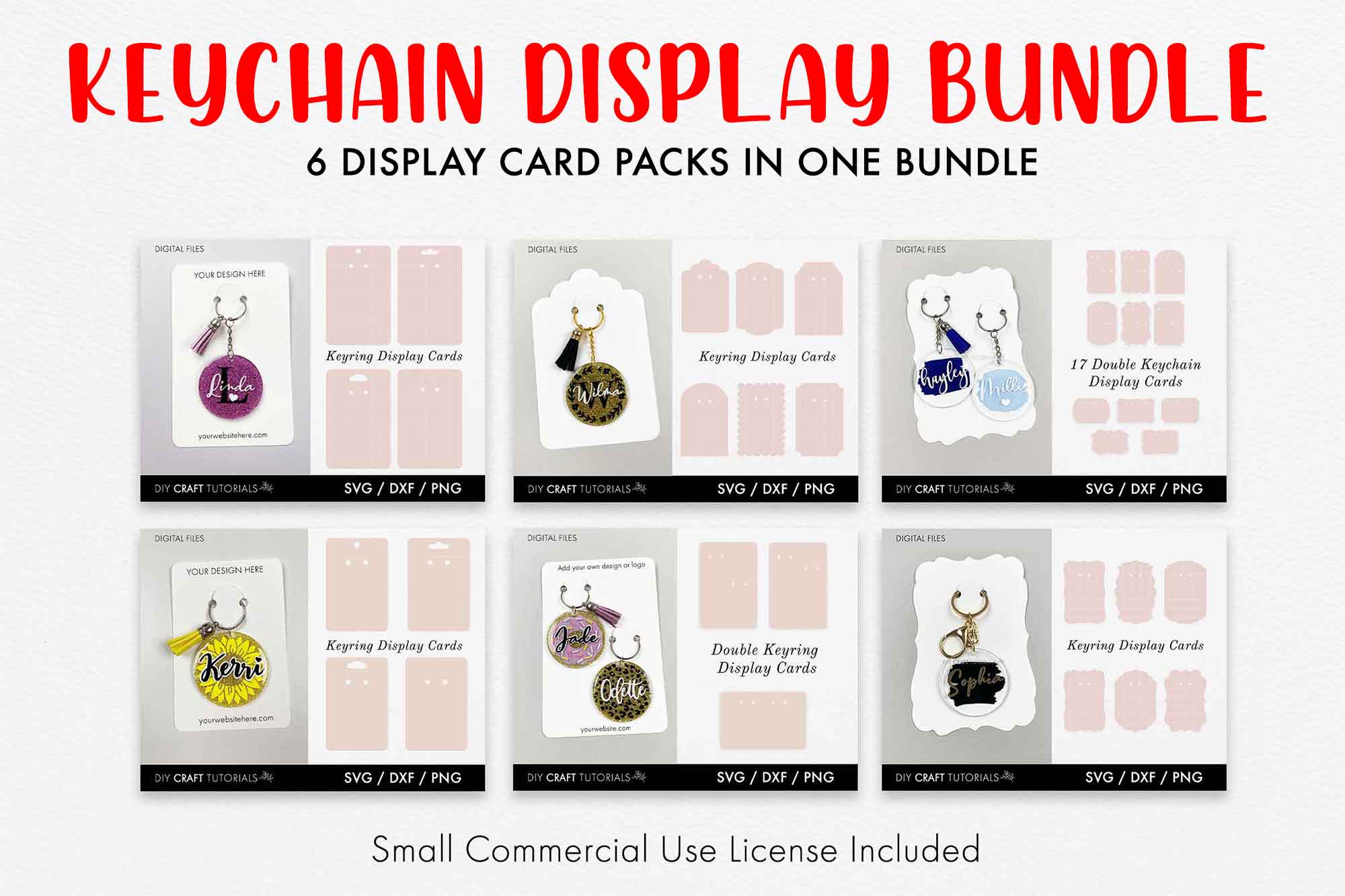 Keychain Display Card SVG Bundle - Set 7 - So Fontsy