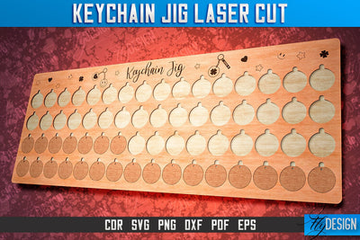 Keychain Jig Laser Cut SVG | Laser Cut SVG Design | CNC Files SVG Fly Design 