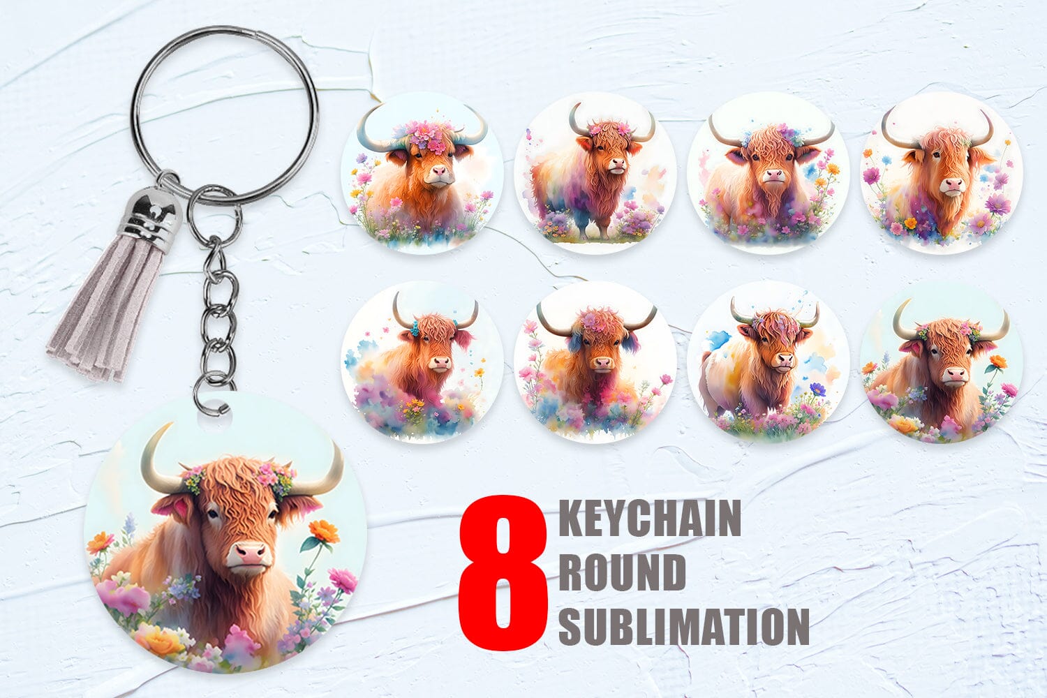Highland Cow Key Chain