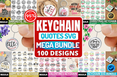 Keychain Mega Bundle |100 keyring included SVG file SVG Regulrcrative 