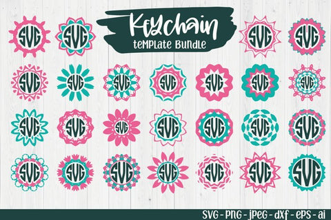 Keychain monogram, Keychain template, Keychain SVG SVG TatiStudio 