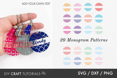 Keychain Monogram SVG Bundle SVG DIY Craft Tutorials 