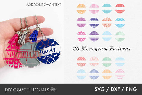 Keychain Monogram SVG Bundle SVG DIY Craft Tutorials 