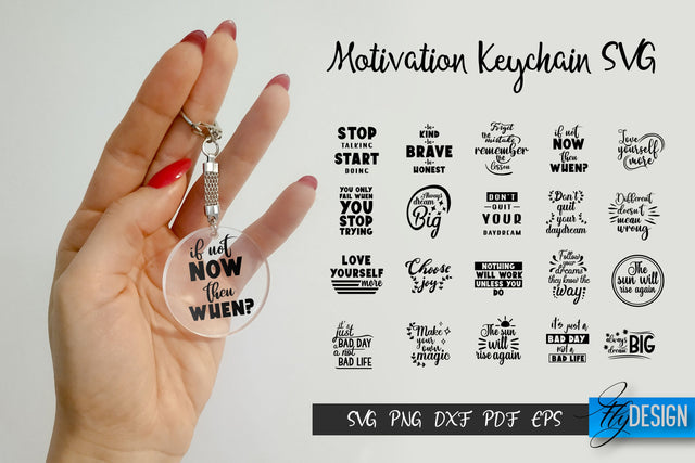 Keychain Motivation SVG. Inspiration Quotes SVG. Keychain. SVG Fly Design 