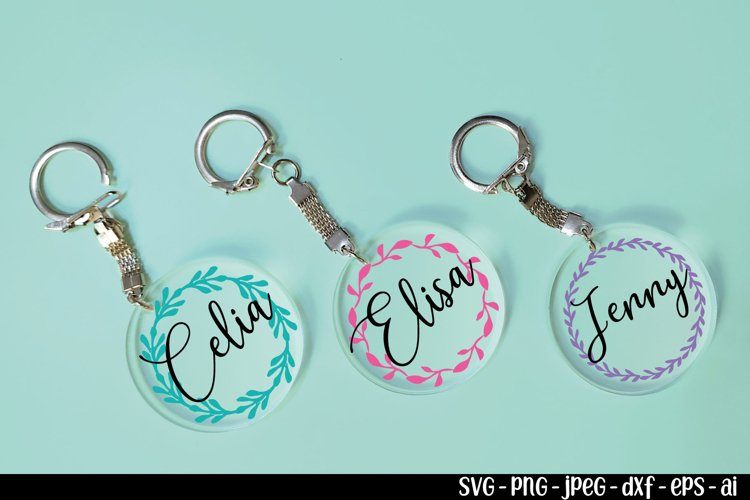 Keychain patterns svg, Laurel Wreath svg, Monogram svg - So Fontsy