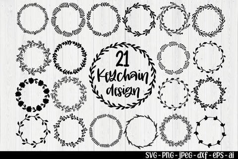 Keychain patterns svg, Laurel Wreath svg, Monogram svg SVG TatiStudio 