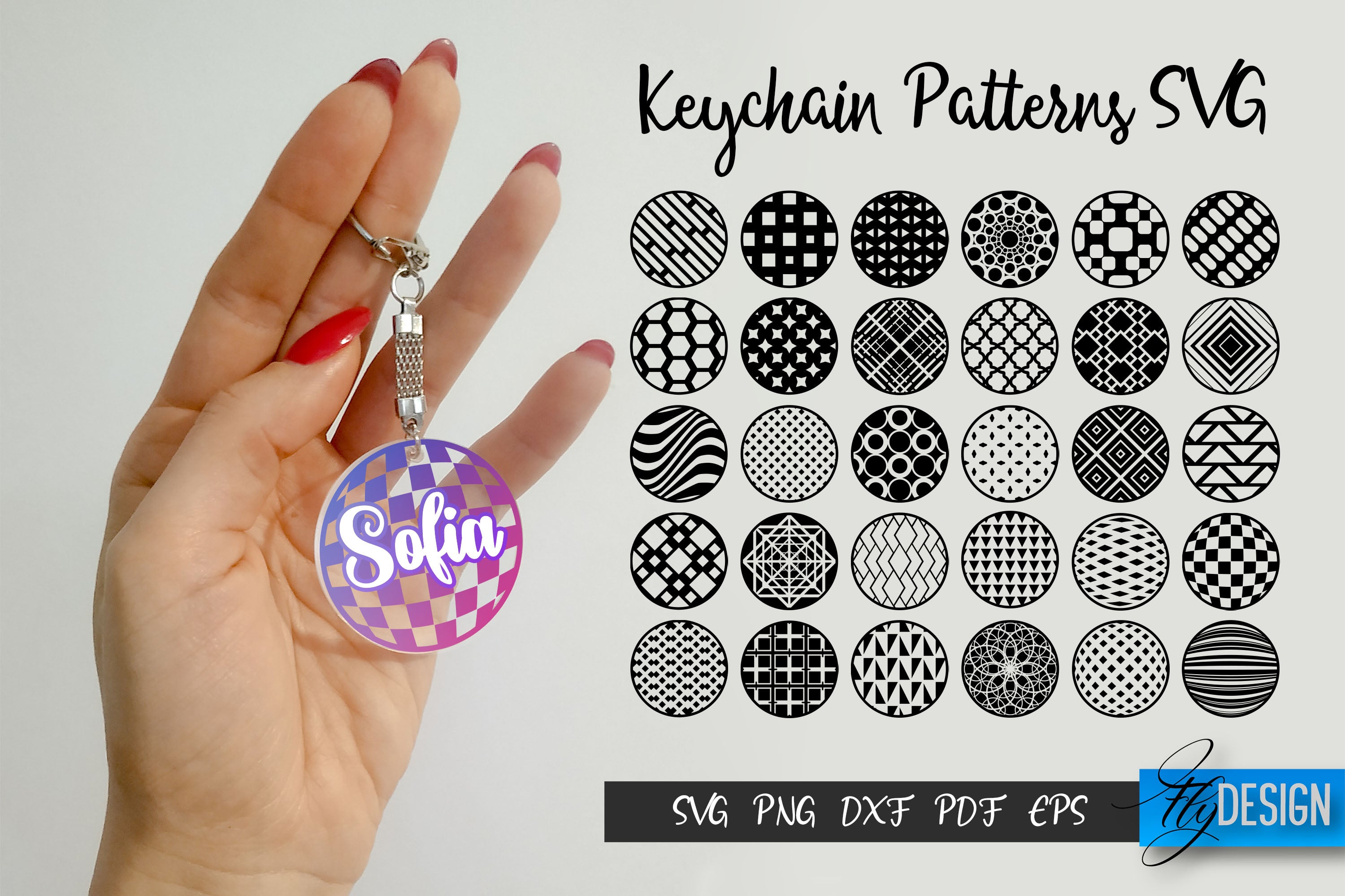 Keychain SVG Bundle - Circle Fames - So Fontsy