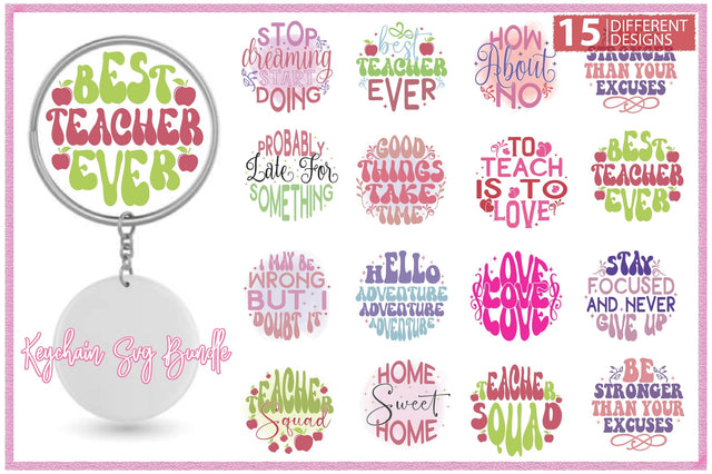 Keychain PNG Bundle Sublimation Creativeart88 