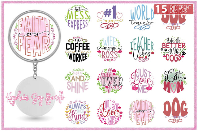 Keychain PNG Bundle Sublimation Creativeart88 