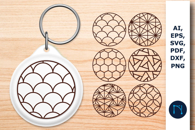 Keychain Round Patterns Circles Bundle SVG MD JOYNAL ABDIN 