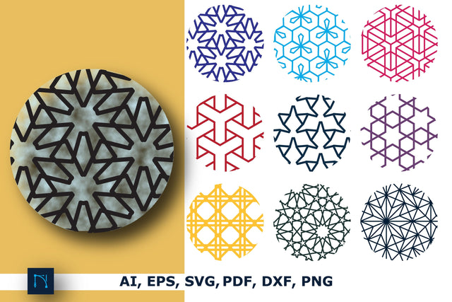 Keychain Round Patterns Circles Bundle SVG MD JOYNAL ABDIN 