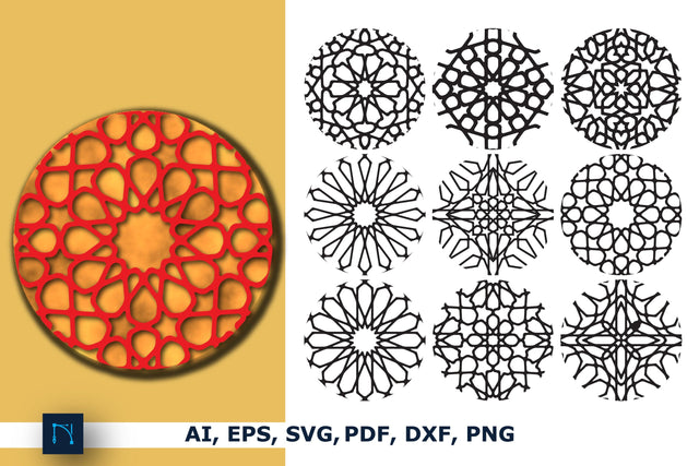 Keychain Round Patterns Circles Bundle SVG MD JOYNAL ABDIN 
