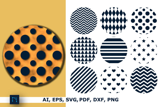 Keychain Round Patterns Circles Bundle SVG MD JOYNAL ABDIN 
