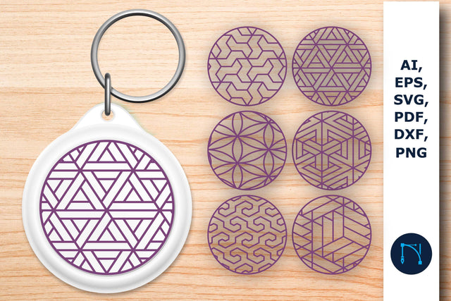 Keychain Round Patterns Circles Bundle SVG MD JOYNAL ABDIN 